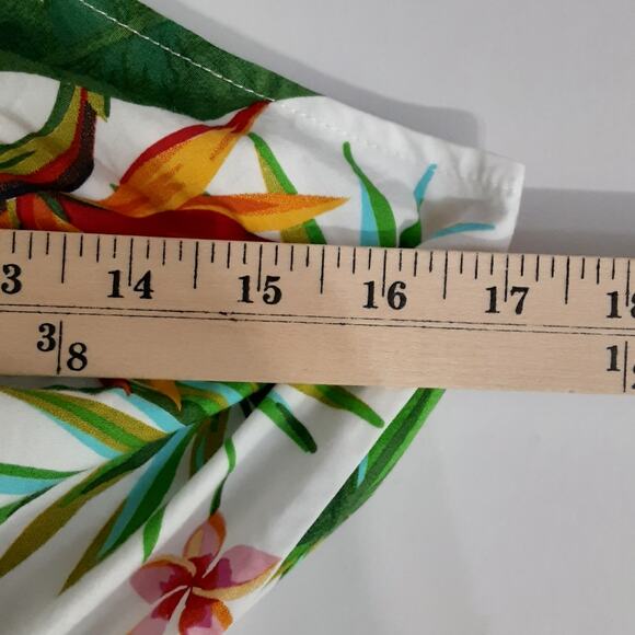 Hawaii Hangover Girls 10 Sun Dress Hibiscus White Tropical Palm Dress Ruffle - Picture 6 of 8